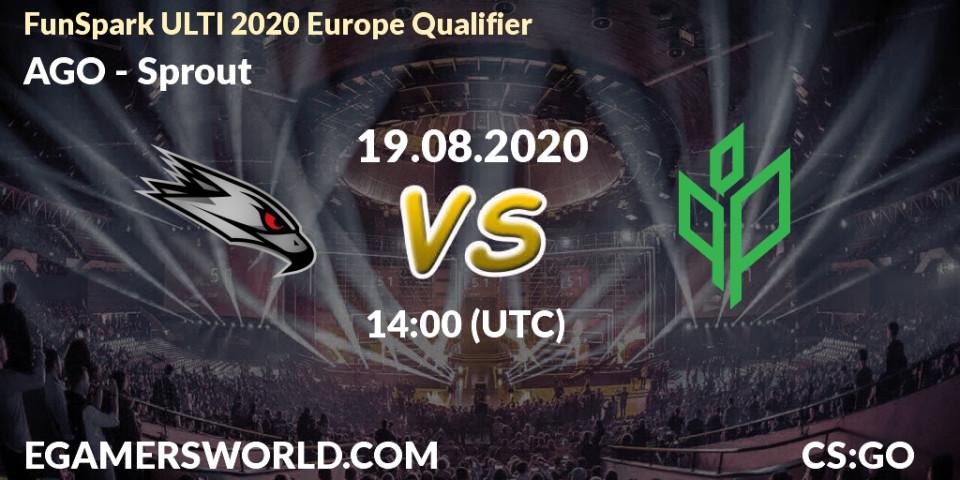Pronóstico AGO - Sprout. 19.08.2020 at 14:05, Counter-Strike (CS2), FunSpark ULTI 2020 Europe Qualifier