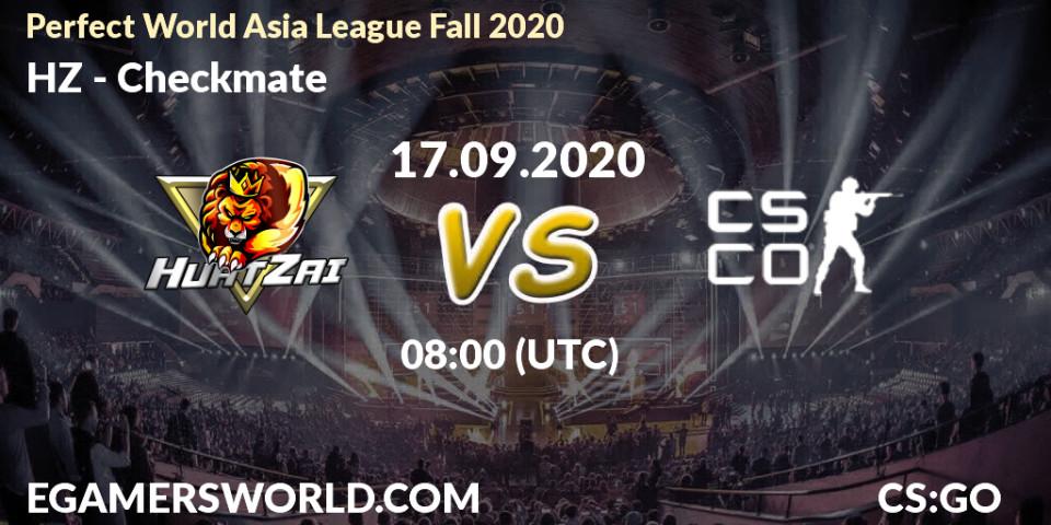 Pronóstico HZ - Checkmate. 17.09.2020 at 07:40, Counter-Strike (CS2), Perfect World Asia League Fall 2020