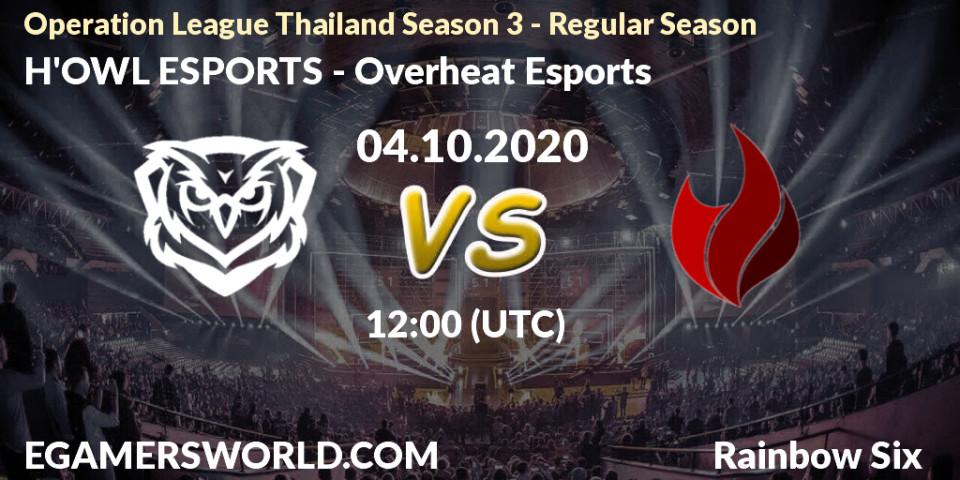 Pronóstico H'OWL ESPORTS - Overheat Esports. 04.10.2020 at 12:00, Rainbow Six, Operation League Thailand Season 3 - Regular Season