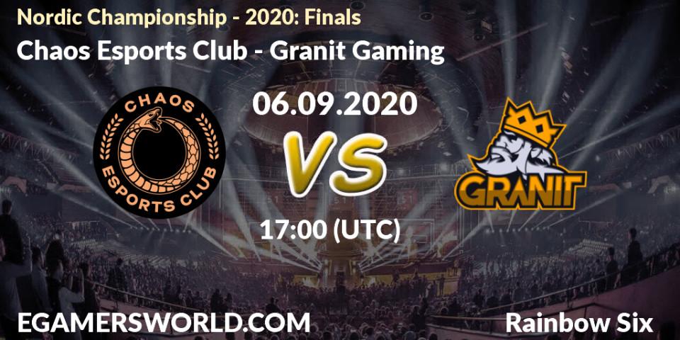 Pronóstico Chaos Esports Club - Granit Gaming. 06.09.20, Rainbow Six, Nordic Championship - 2020: Finals