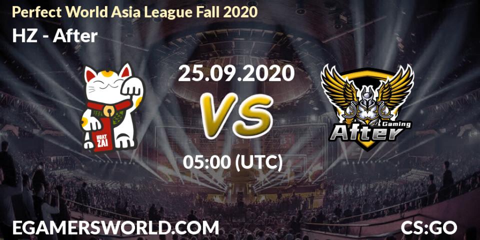 Pronóstico HZ - After. 25.09.2020 at 05:00, Counter-Strike (CS2), Perfect World Asia League Fall 2020