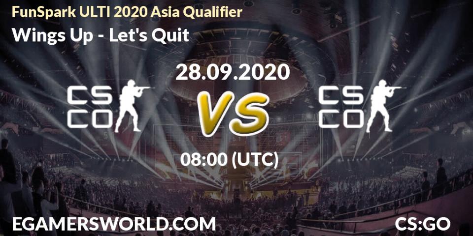 Pronóstico Wings Up - Let's Quit. 28.09.2020 at 08:00, Counter-Strike (CS2), FunSpark ULTI 2020 Asia Qualifier