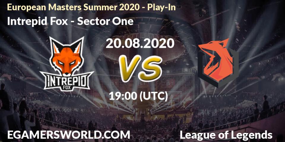 Pronóstico Intrepid Fox - Sector One. 20.08.2020 at 18:54, LoL, European Masters Summer 2020 - Play-In