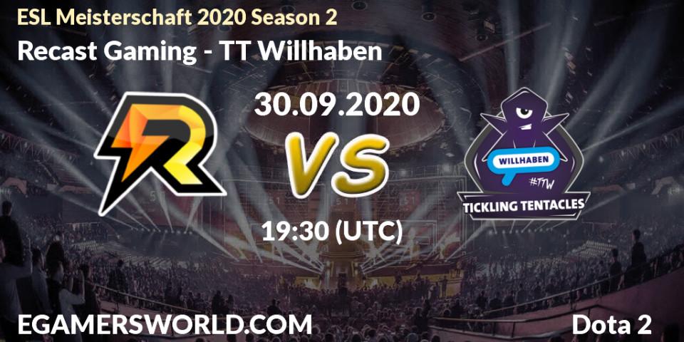 Pronóstico Recast Gaming - TT Willhaben. 30.09.2020 at 19:35, Dota 2, ESL Meisterschaft 2020 Season 2