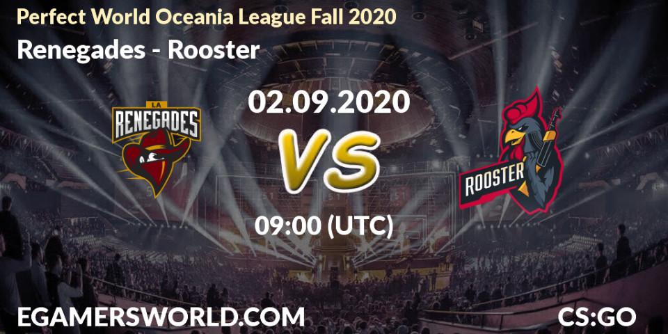 Pronóstico Renegades - Rooster. 02.09.2020 at 08:05, Counter-Strike (CS2), Perfect World Oceania League Fall 2020