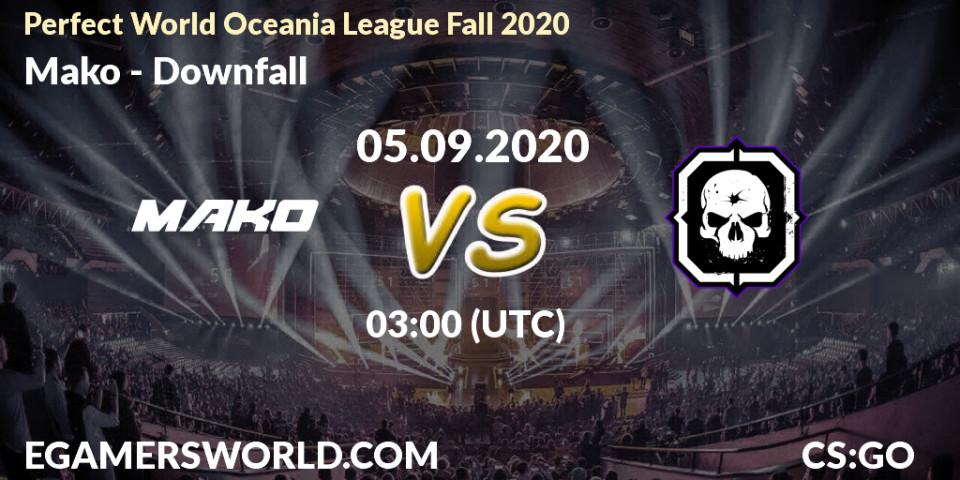 Pronóstico Mako - Downfall. 05.09.2020 at 03:00, Counter-Strike (CS2), Perfect World Oceania League Fall 2020