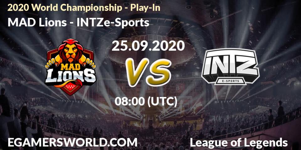 Pronóstico MAD Lions - INTZ e-Sports. 25.09.2020 at 08:00, LoL, 2020 World Championship - Play-In