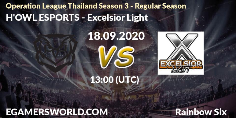 Pronóstico H'OWL ESPORTS - Excelsior Light. 18.09.2020 at 13:00, Rainbow Six, Operation League Thailand Season 3 - Regular Season