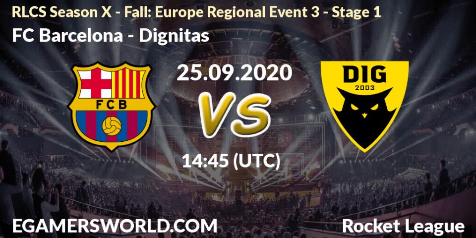 Pronóstico FC Barcelona - Dignitas. 25.09.2020 at 14:45, Rocket League, RLCS Season X - Fall: Europe Regional Event 3 - Stage 1