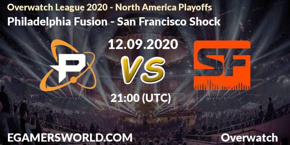 Pronóstico Philadelphia Fusion - San Francisco Shock. 12.09.2020 at 21:00, Overwatch, Overwatch League 2020 - North America Playoffs