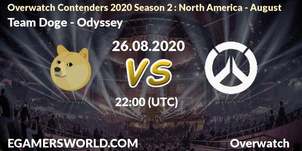 Pronóstico Team Doge - Odyssey. 26.08.2020 at 22:00, Overwatch, Overwatch Contenders 2020 Season 2: North America - August