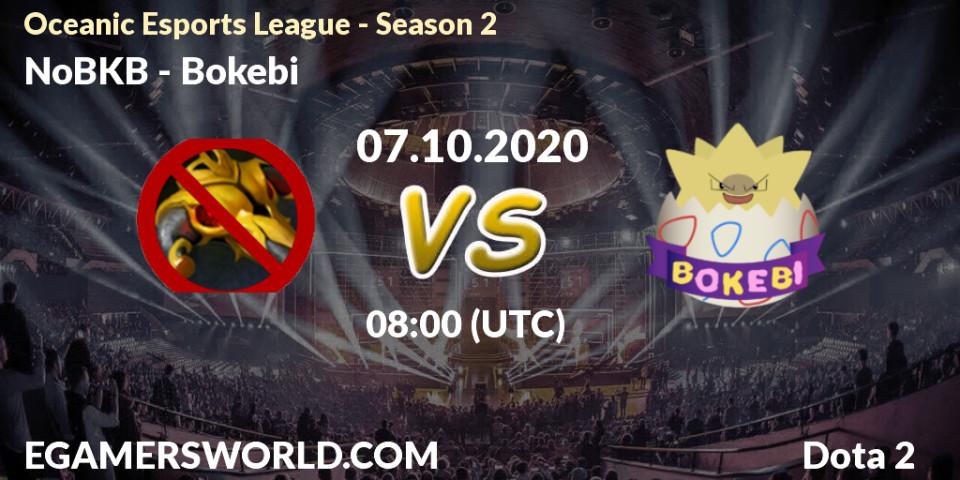 Pronóstico NoBKB - Bokebi. 07.10.2020 at 08:00, Dota 2, Oceanic Esports League - Season 2