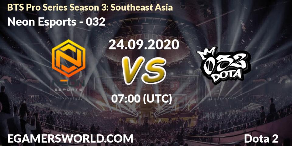 Pronóstico Neon Esports - 032. 24.09.2020 at 07:04, Dota 2, BTS Pro Series Season 3: Southeast Asia