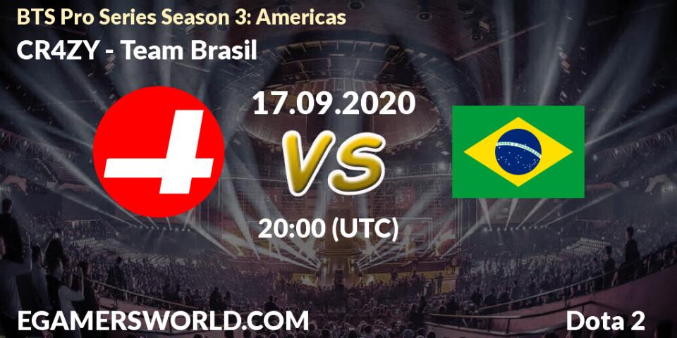 Pronóstico CR4ZY - Team Brasil. 17.09.2020 at 20:02, Dota 2, BTS Pro Series Season 3: Americas