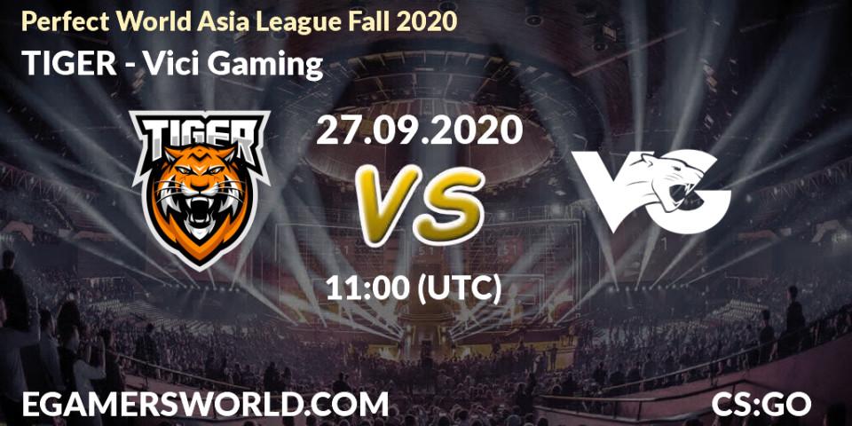 Pronóstico TIGER - Vici Gaming. 27.09.2020 at 11:00, Counter-Strike (CS2), Perfect World Asia League Fall 2020