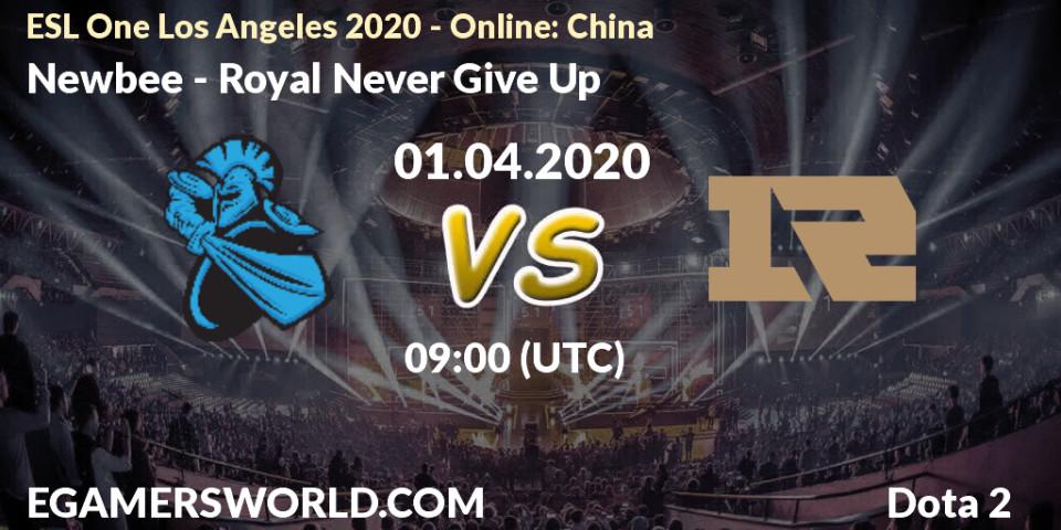 Pronóstico Newbee - Royal Never Give Up. 01.04.20, Dota 2, ESL One Los Angeles 2020 - Online: China