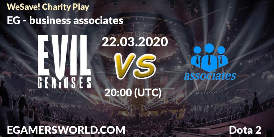 Pronóstico EG - business associates. 22.03.2020 at 19:34, Dota 2, WeSave! Charity Play