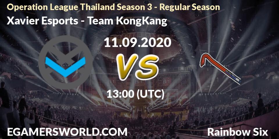 Pronóstico Xavier Esports - Team KongKang. 11.09.2020 at 13:00, Rainbow Six, Operation League Thailand Season 3 - Regular Season