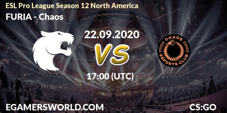 Pronóstico FURIA - Chaos. 22.09.2020 at 17:00, Counter-Strike (CS2), ESL Pro League Season 12 North America