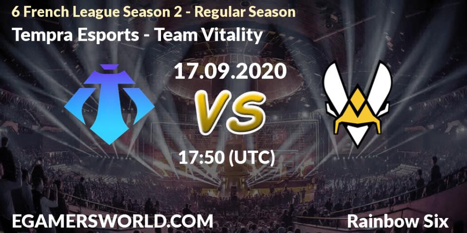 Pronóstico Tempra Esports - Team Vitality. 17.09.2020 at 17:50, Rainbow Six, 6 French League Season 2 
