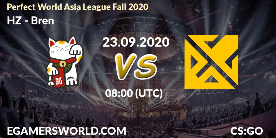 Pronóstico HZ - Bren. 23.09.2020 at 08:45, Counter-Strike (CS2), Perfect World Asia League Fall 2020