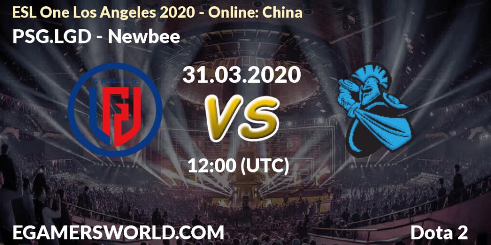 Pronóstico PSG.LGD - Newbee. 31.03.20, Dota 2, ESL One Los Angeles 2020 - Online: China