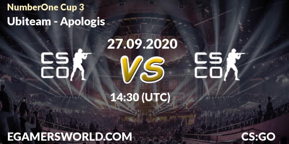Pronóstico Ubiteam - Apologis. 27.09.2020 at 14:30, Counter-Strike (CS2), NumberOne Cup 3