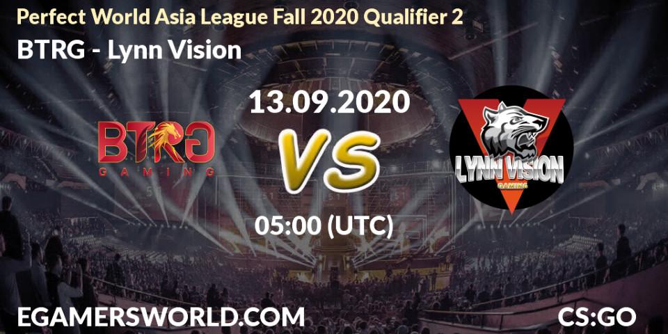 Pronóstico BTRG - Lynn Vision. 13.09.20, CS2 (CS:GO), Perfect World Asia League Fall 2020 Qualifier 2