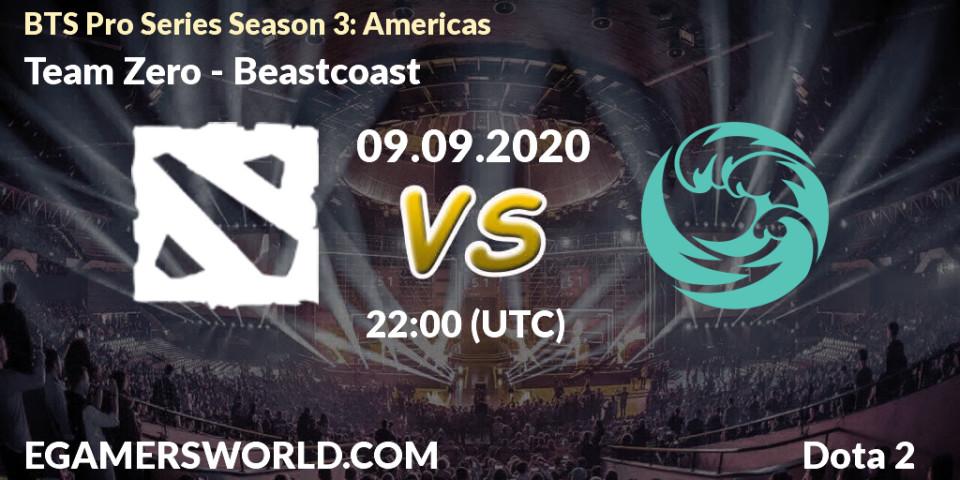 Pronóstico Team Zero - Beastcoast. 09.09.2020 at 22:10, Dota 2, BTS Pro Series Season 3: Americas