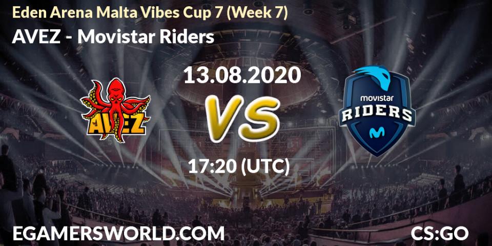 Pronóstico AVEZ - Movistar Riders. 13.08.2020 at 17:20, Counter-Strike (CS2), Eden Arena Malta Vibes Cup 7 (Week 7)