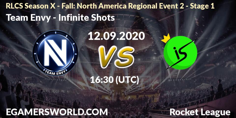Pronóstico Team Envy - Infinite Shots. 13.09.2020 at 16:30, Rocket League, RLCS Season X - Fall: North America Regional Event 2 - Stage 1