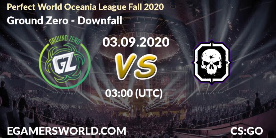 Pronóstico Ground Zero - Downfall. 03.09.2020 at 06:00, Counter-Strike (CS2), Perfect World Oceania League Fall 2020