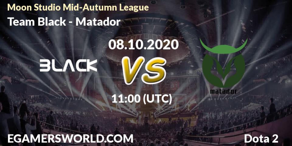 Pronóstico Team Black - Matador. 08.10.2020 at 11:43, Dota 2, Moon Studio Mid-Autumn League
