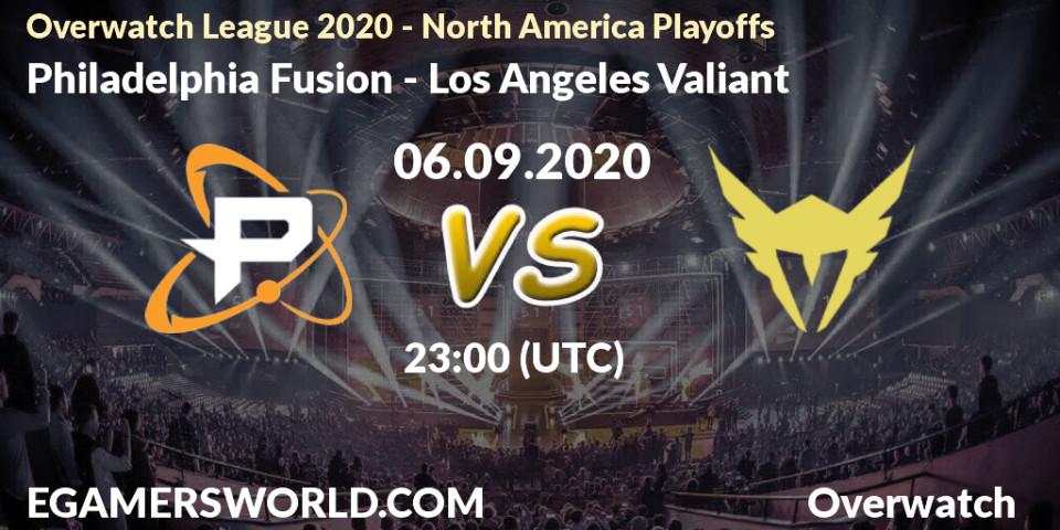 Pronóstico Philadelphia Fusion - Los Angeles Valiant. 06.09.2020 at 23:00, Overwatch, Overwatch League 2020 - North America Playoffs