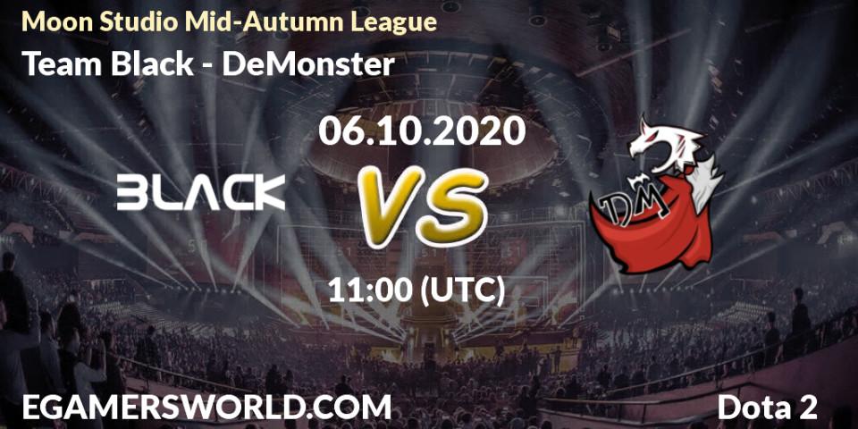 Pronóstico Team Black - DeMonster. 06.10.20, Dota 2, Moon Studio Mid-Autumn League