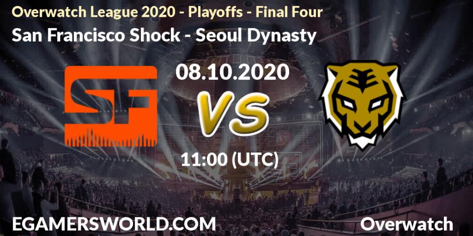 Pronóstico San Francisco Shock - Seoul Dynasty. 08.10.2020 at 11:00, Overwatch, Overwatch League 2020 - Playoffs - Final Four
