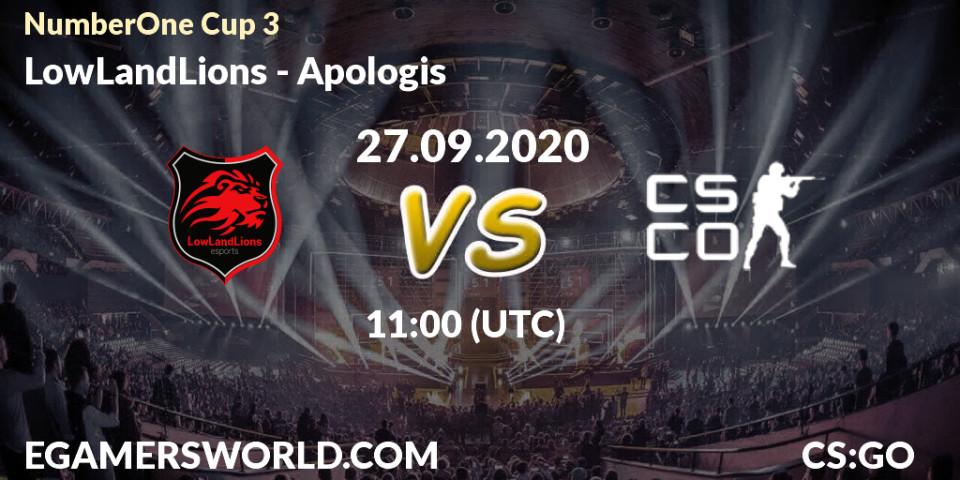 Pronóstico LowLandLions - Apologis. 27.09.2020 at 11:30, Counter-Strike (CS2), NumberOne Cup 3