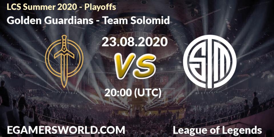 Pronóstico Golden Guardians - Team Solomid. 23.08.2020 at 19:28, LoL, LCS Summer 2020 - Playoffs