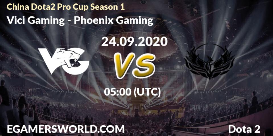 Pronóstico Vici Gaming - Phoenix Gaming. 24.09.2020 at 05:02, Dota 2, China Dota2 Pro Cup Season 1