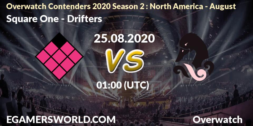 Pronóstico Square One - Drifters. 25.08.20, Overwatch, Overwatch Contenders 2020 Season 2: North America - August