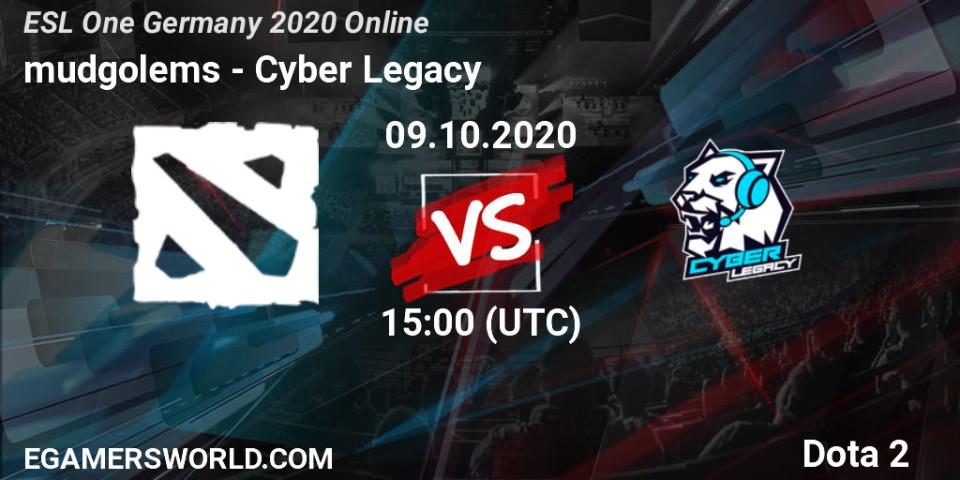 Pronóstico mudgolems - Cyber Legacy. 09.10.2020 at 15:00, Dota 2, ESL One Germany 2020 Online