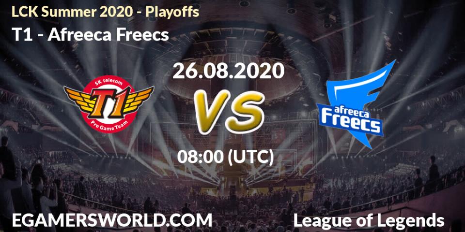 Pronóstico T1 - Afreeca Freecs. 26.08.20, LoL, LCK Summer 2020 - Playoffs