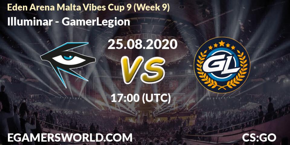 Pronóstico Illuminar - GamerLegion. 25.08.2020 at 17:00, Counter-Strike (CS2), Eden Arena Malta Vibes Cup 9 (Week 9)