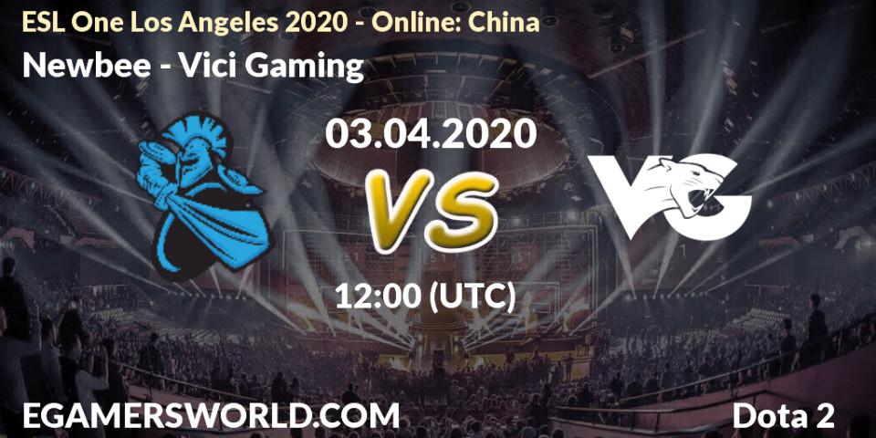 Pronóstico Newbee - Vici Gaming. 03.04.20, Dota 2, ESL One Los Angeles 2020 - Online: China