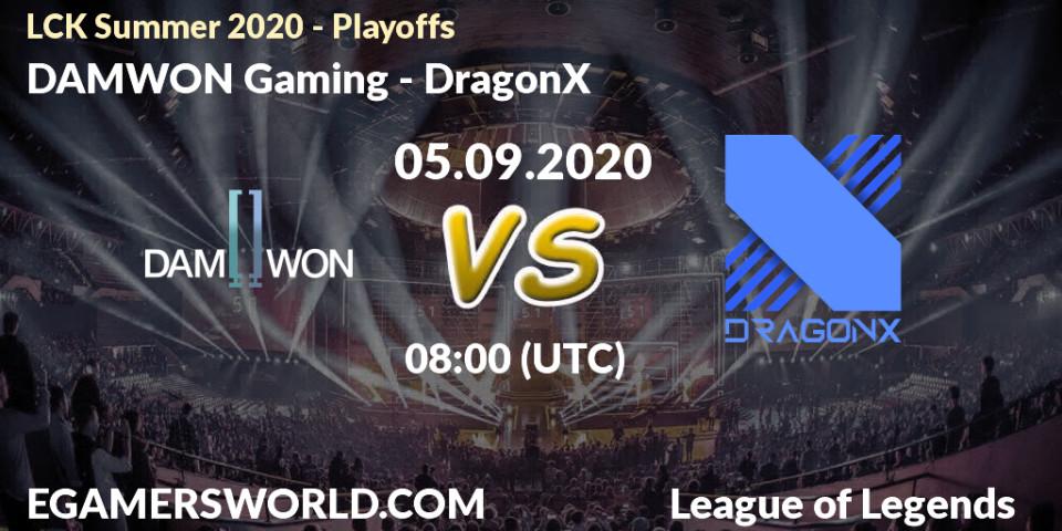 Pronóstico DAMWON Gaming - DragonX. 05.09.20, LoL, LCK Summer 2020 - Playoffs