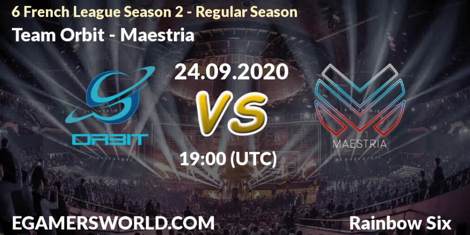 Pronóstico Team Orbit - Maestria. 24.09.2020 at 19:00, Rainbow Six, 6 French League Season 2 