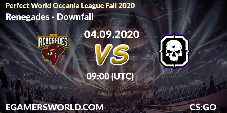 Pronóstico Renegades - Downfall. 04.09.2020 at 09:30, Counter-Strike (CS2), Perfect World Oceania League Fall 2020