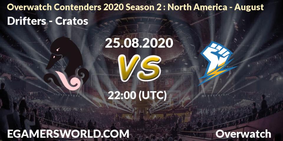 Pronóstico Drifters - Cratos. 25.08.2020 at 22:00, Overwatch, Overwatch Contenders 2020 Season 2: North America - August