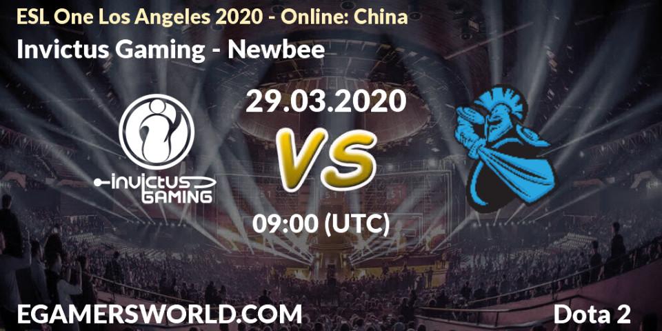 Pronóstico Invictus Gaming - Newbee. 29.03.20, Dota 2, ESL One Los Angeles 2020 - Online: China