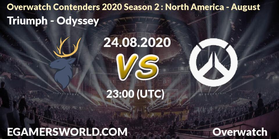 Pronóstico Triumph - Odyssey. 24.08.2020 at 23:00, Overwatch, Overwatch Contenders 2020 Season 2: North America - August